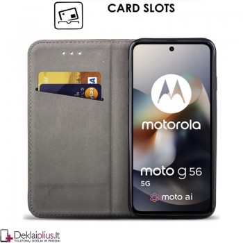 Telone atverčiamas dėklas - raudonas (Motorola Moto G56) Telone atverčiamas dėklas - raudonas (Motorola Moto G56)